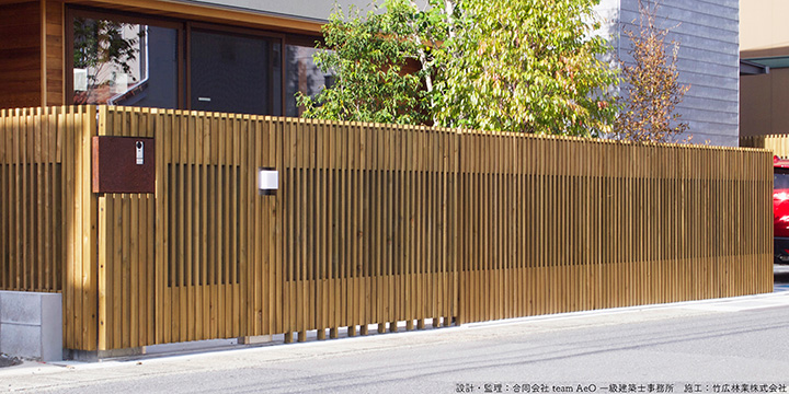 リバーシブルな木製フェンス、縦格子、目隠し